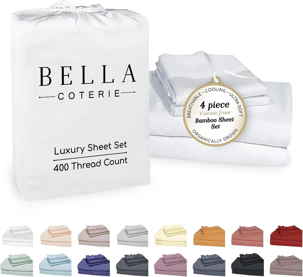 Bella Coterie Luxury Bamboo Viscose Queen Size Sheet Set