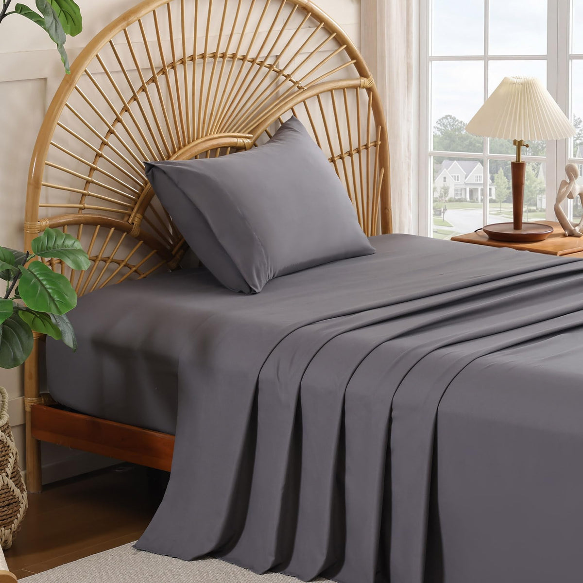 Full Size Sheet Sets, 4 Piece 15" Deep Pocket Full Sheet Set - White