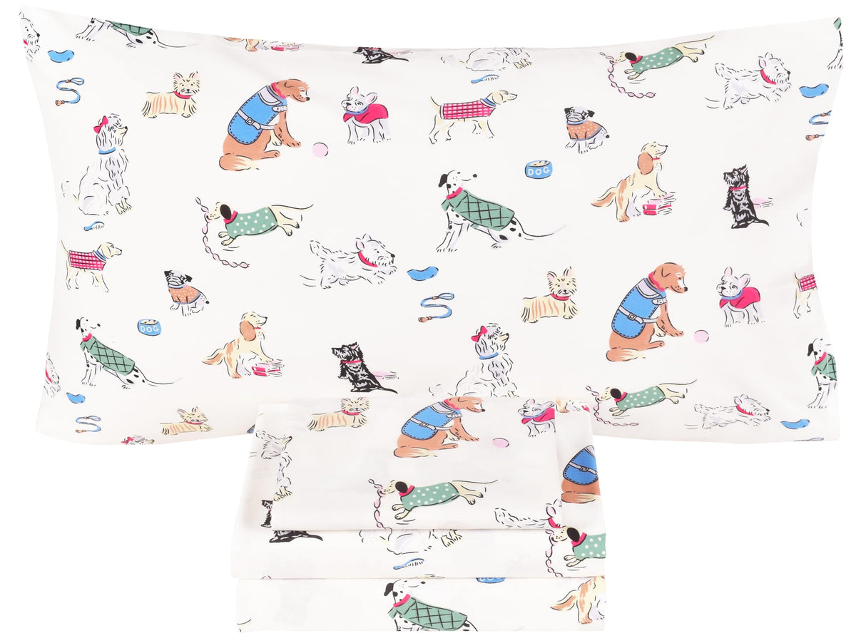 Scientific Sleep Moon & Stars Boys Girls 100% Cotton 3 Pcs Twin Bed Sheet Set Kids Toddler Teen, Flat Sheet & Fitted Sheet & Pillowcase Kids Bedding Set