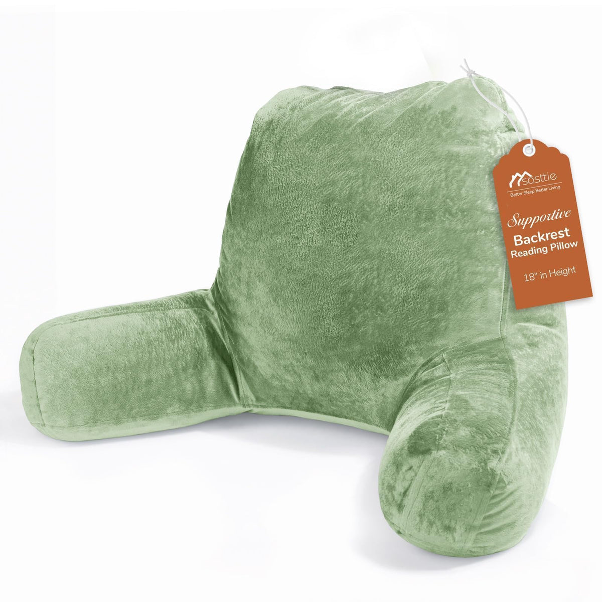 Sasttie Reading Pillow for Bed, Back Pillow for Sitting Up, Dark Grey