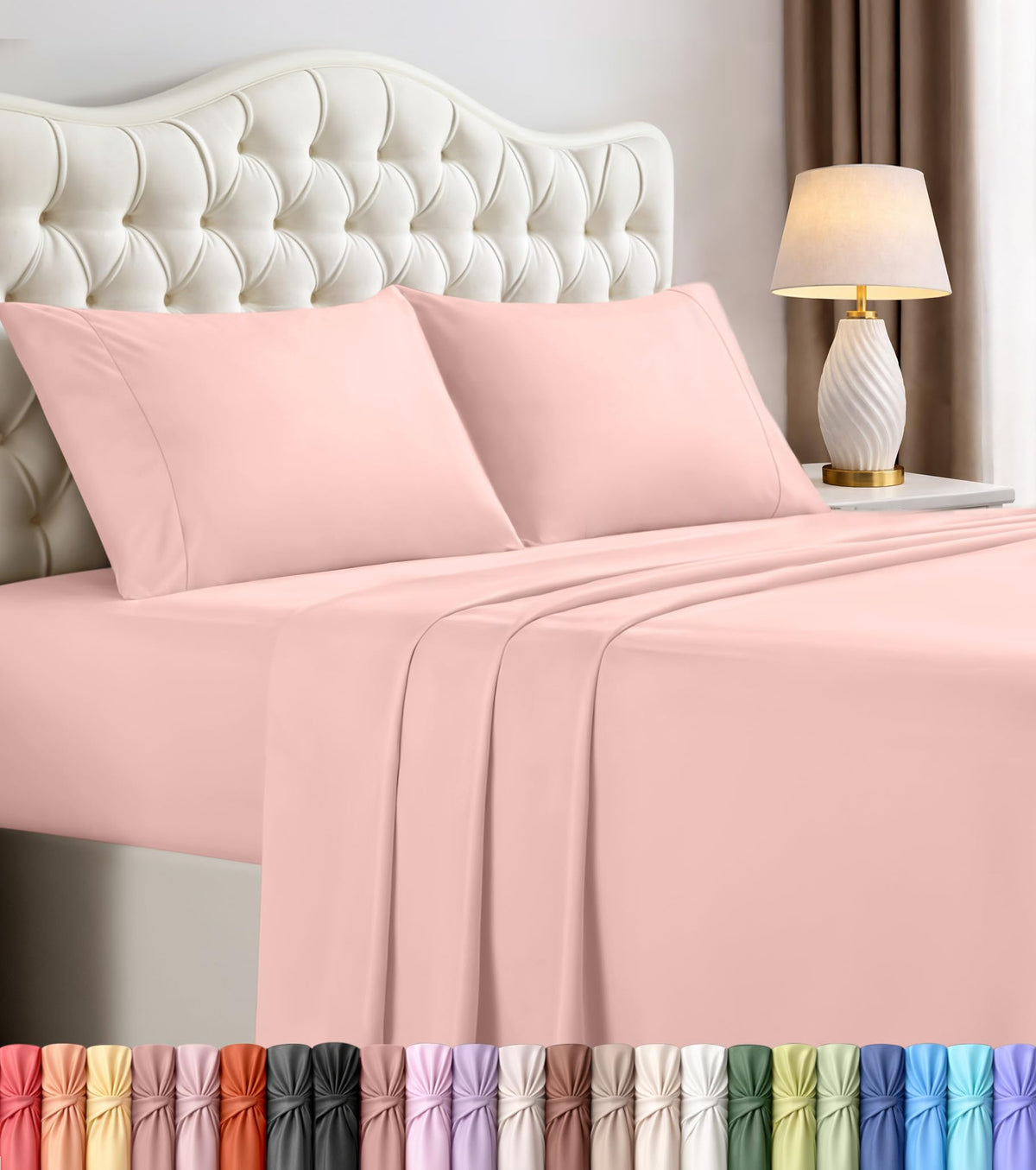 Twin Sheets Set, 3 Pieces 16" Deep Pocket Hotel Luxury Bed Sheets, Grey