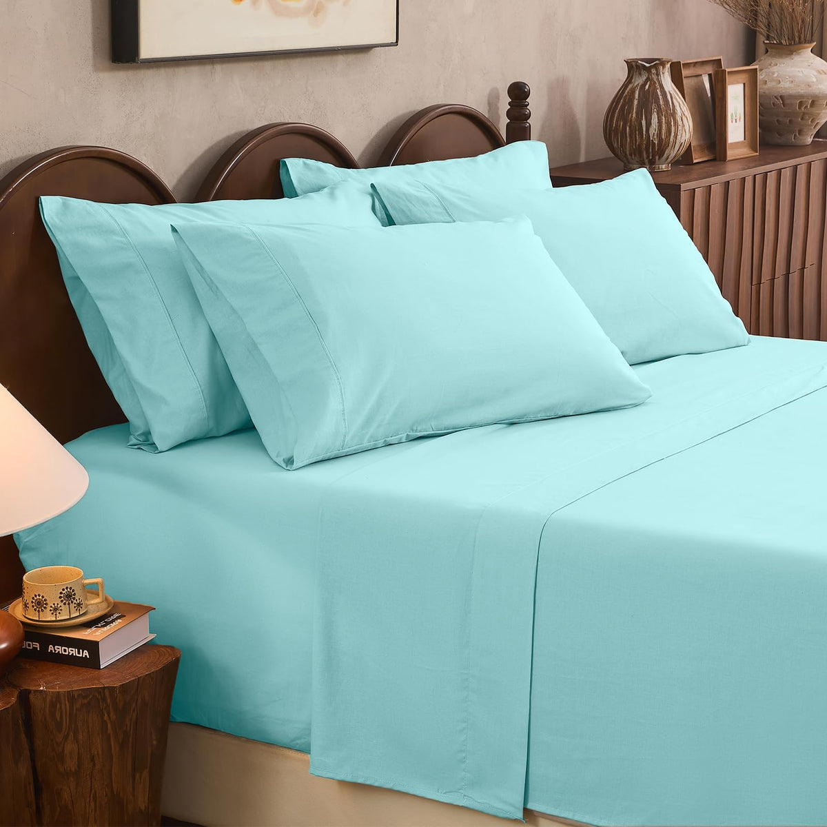100% Linen Sheets Queen Size,Breathable & Durable 4-Piece Bed Flax Sheet Set,Soft All-Season Bedding for Hot Sleepers 16" Deep Pocket Oeko-TEX Certified,（Queen, Linen）