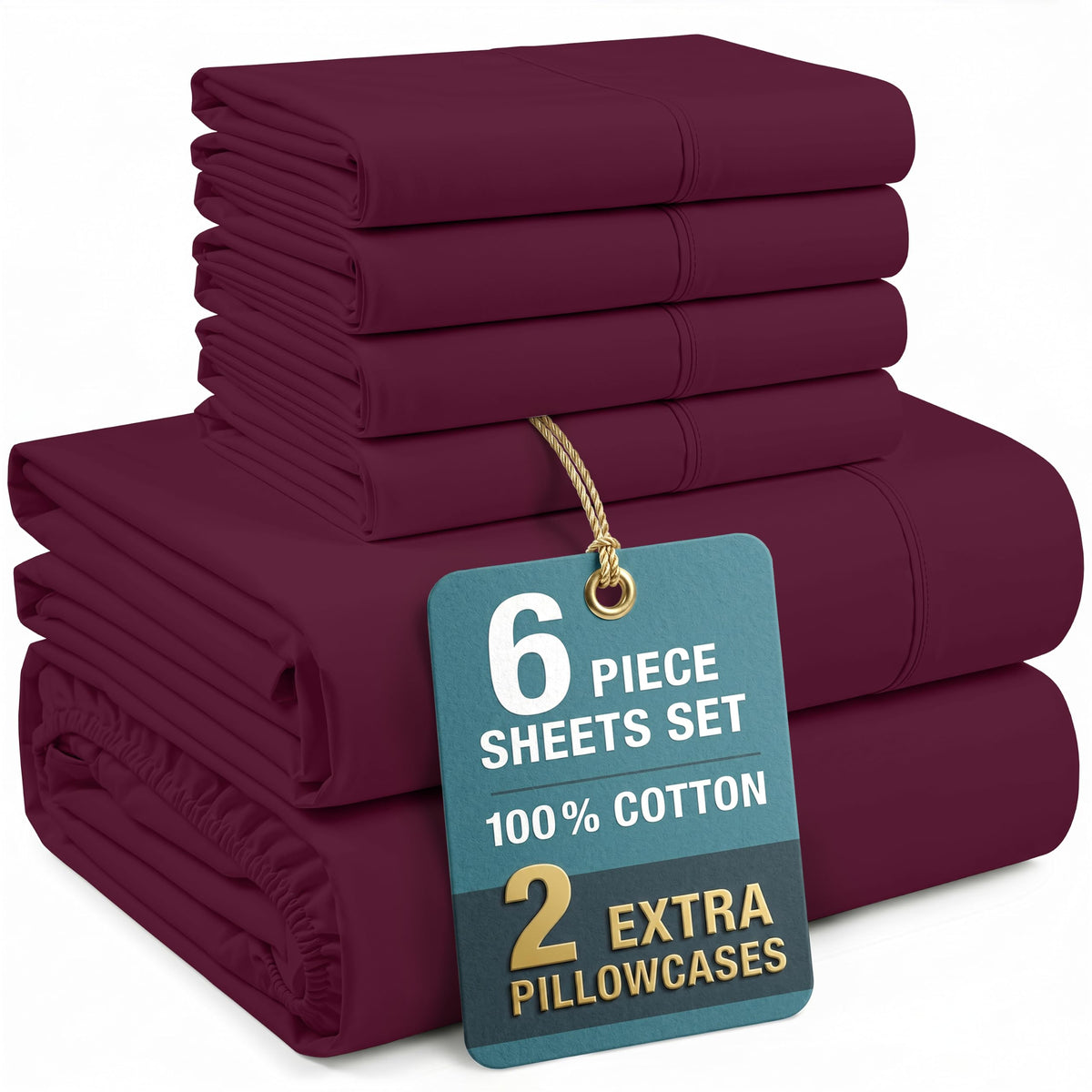 Casa Platino King Size Sheets Set –100% Cotton King Sheets with 4 Pillowcases, Lightweight Feel & Secure Fit, Crisp & Breathable Percale Weave with 15" Deep Pocket, Soft and Cozy – Pure White