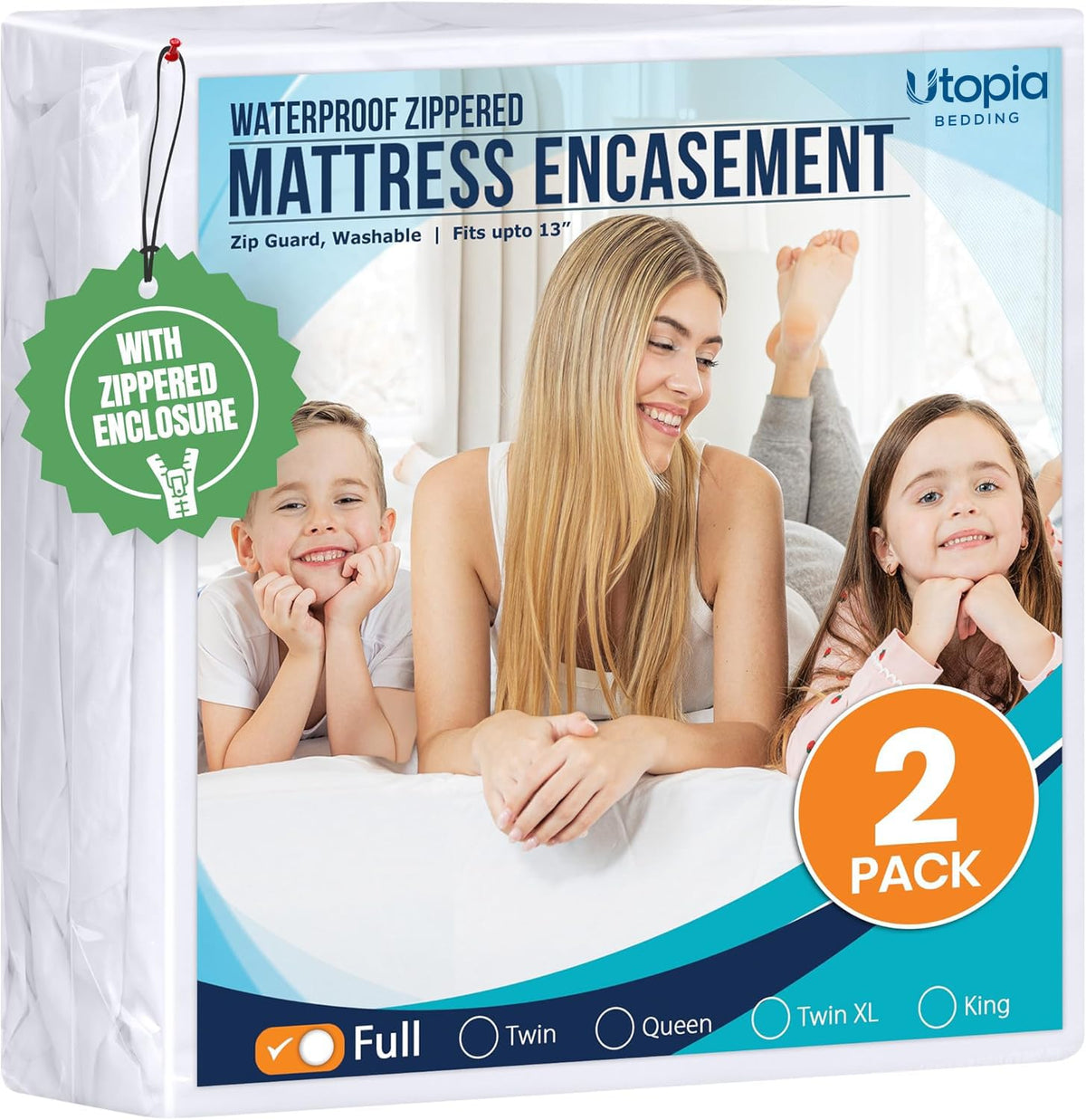 Utopia Bedding King Size Mattress Protector Zippered, 100% Waterproof
