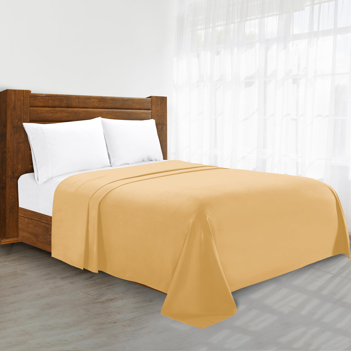 Luxury Flat Sheet on Amazon Elegant Comfort Wrinkle-Free 1500 Premier Hotel Quality 1-Piece Flat Sheet, King Size, Cream