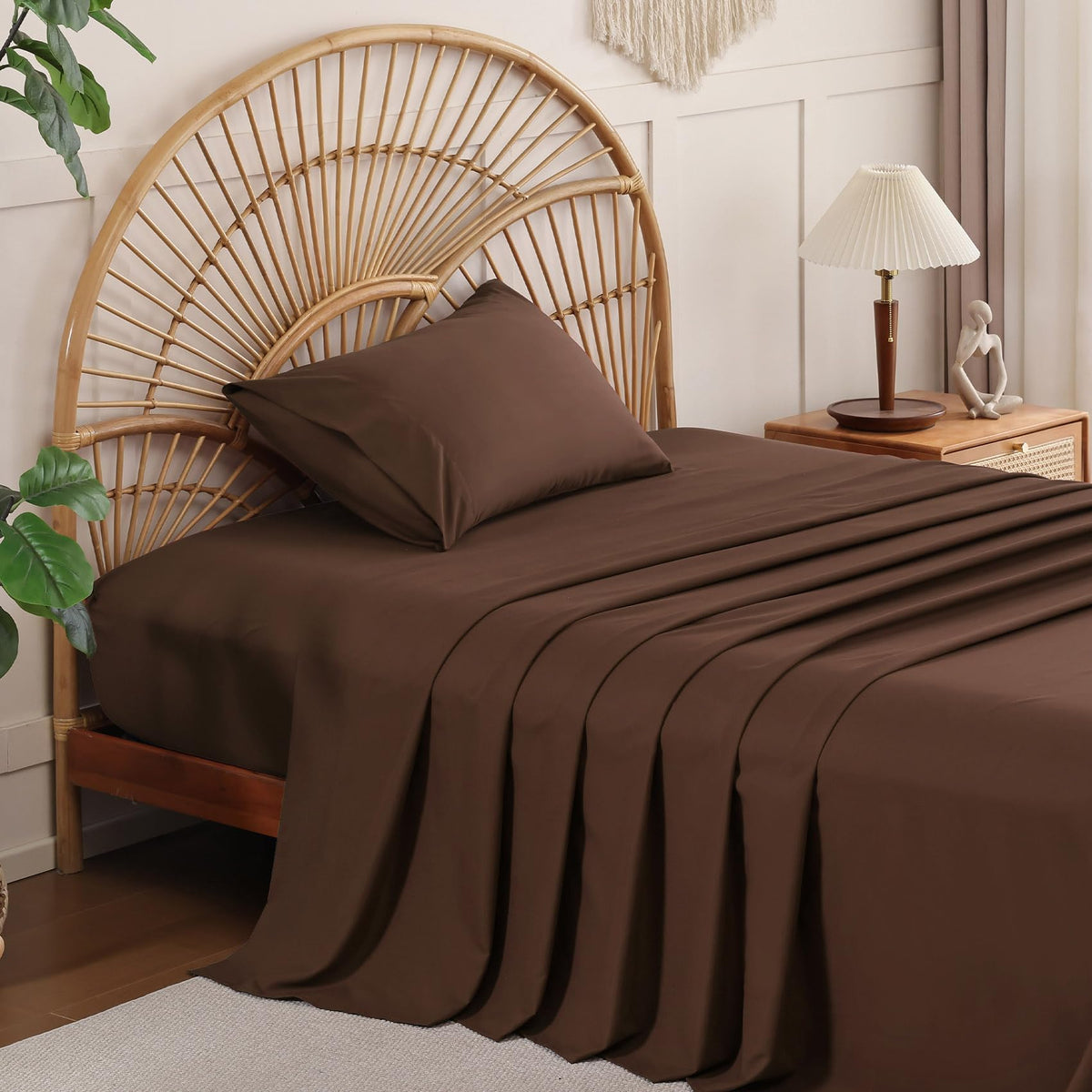 Full Size Sheet Sets, 4 Piece 15" Deep Pocket Full Sheet Set - White