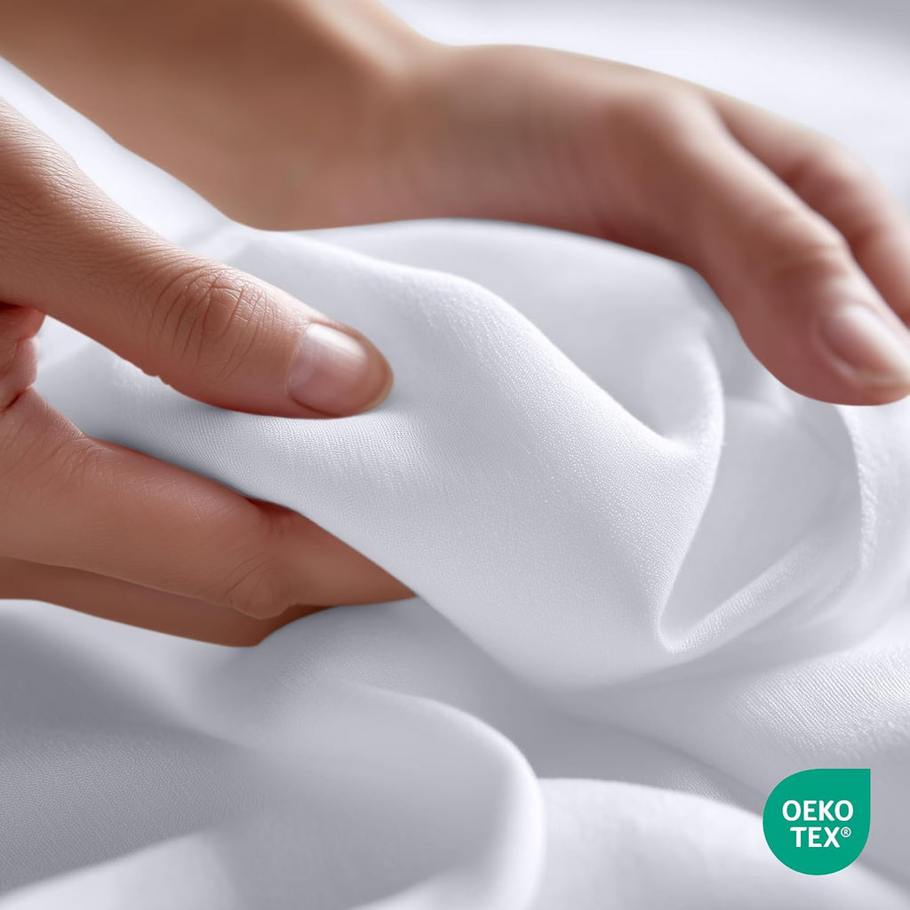 Twin Size Flat Sheet Only, Ultra Soft & Breathable Hotel Sheets, White
