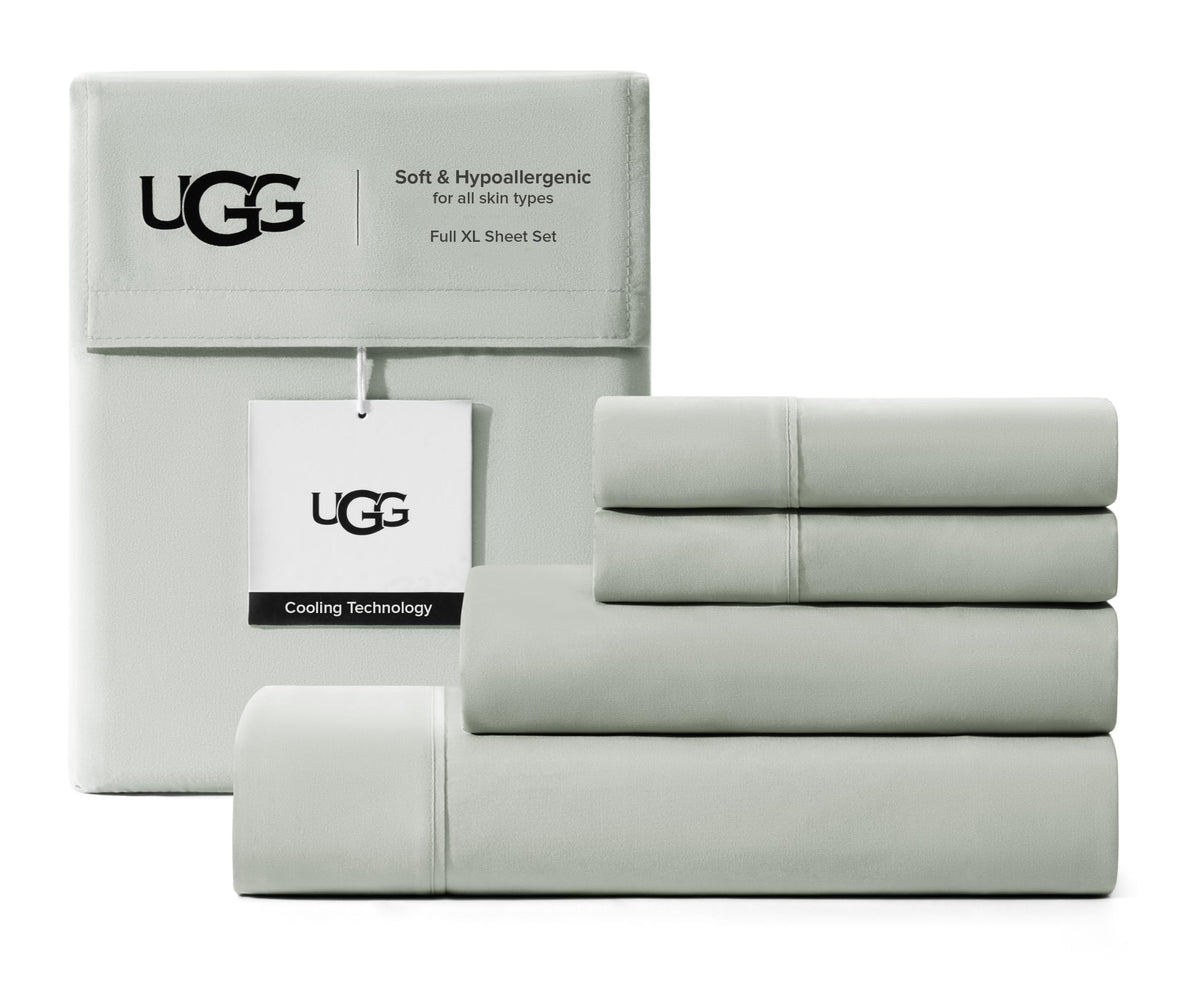 UGG Hedi King Size Sheets Set, Luxury Cooling Sheets, 4-Piece, Grey