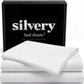 Silvery Silver Infused Ice Blue Bed Sheets Set - Award-Winning Self-Cooling Fabric with Self-Cleaning Silvery Technology that Stays Fresh 3X Longer for Hygienic Sleep