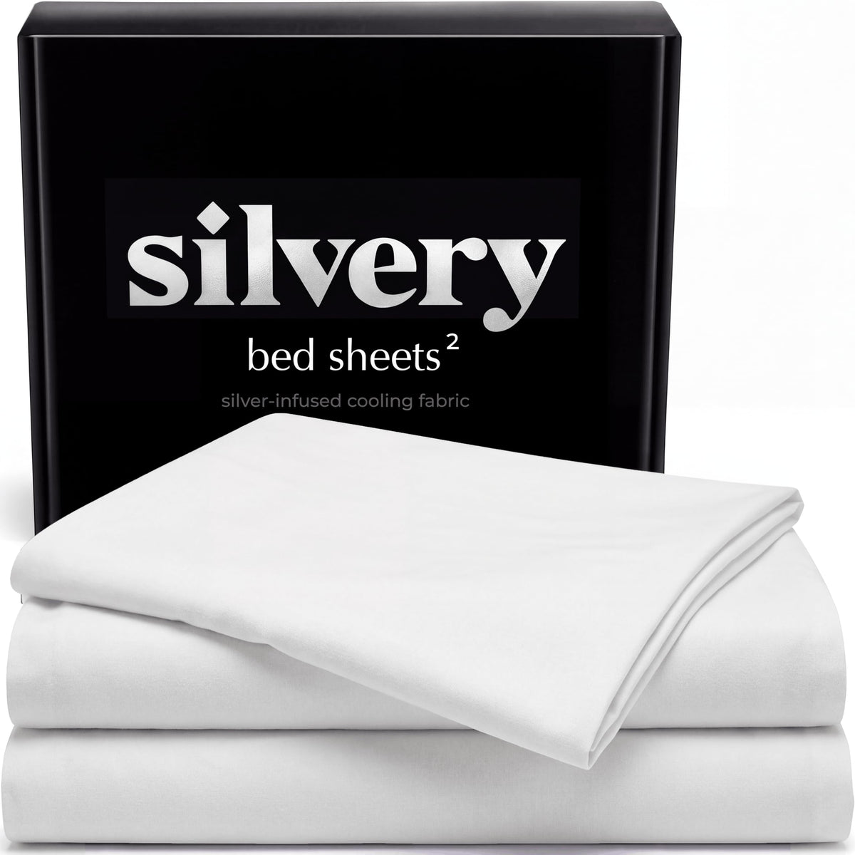 Silvery Silver Infused Ice Blue Bed Sheets Set - Award-Winning Self-Cooling Fabric with Self-Cleaning Silvery Technology that Stays Fresh 3X Longer for Hygienic Sleep