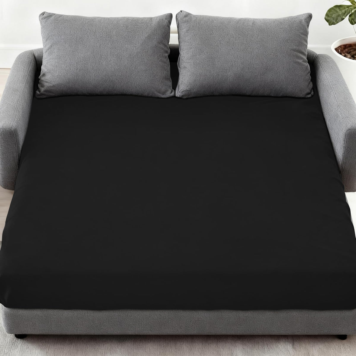 Twin Fitted Sheet Only, Soft & Cozy Twin Size Bed Sheets for Boy Kids Black