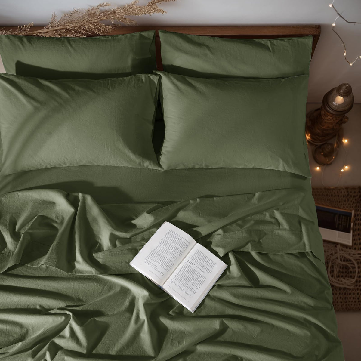 LBRO2M 100% French Pure Linen Sheet Set 4Pcs, 16" Deep Pocket Queen Size