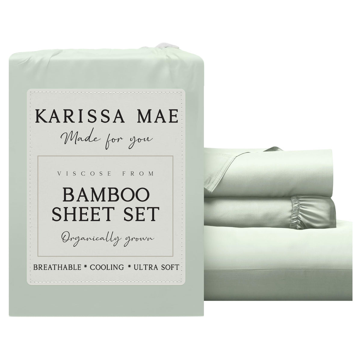 KARISSA MAE 7 Piece Luxury Bamboo Viscose Split King Sheets, FSC Certified