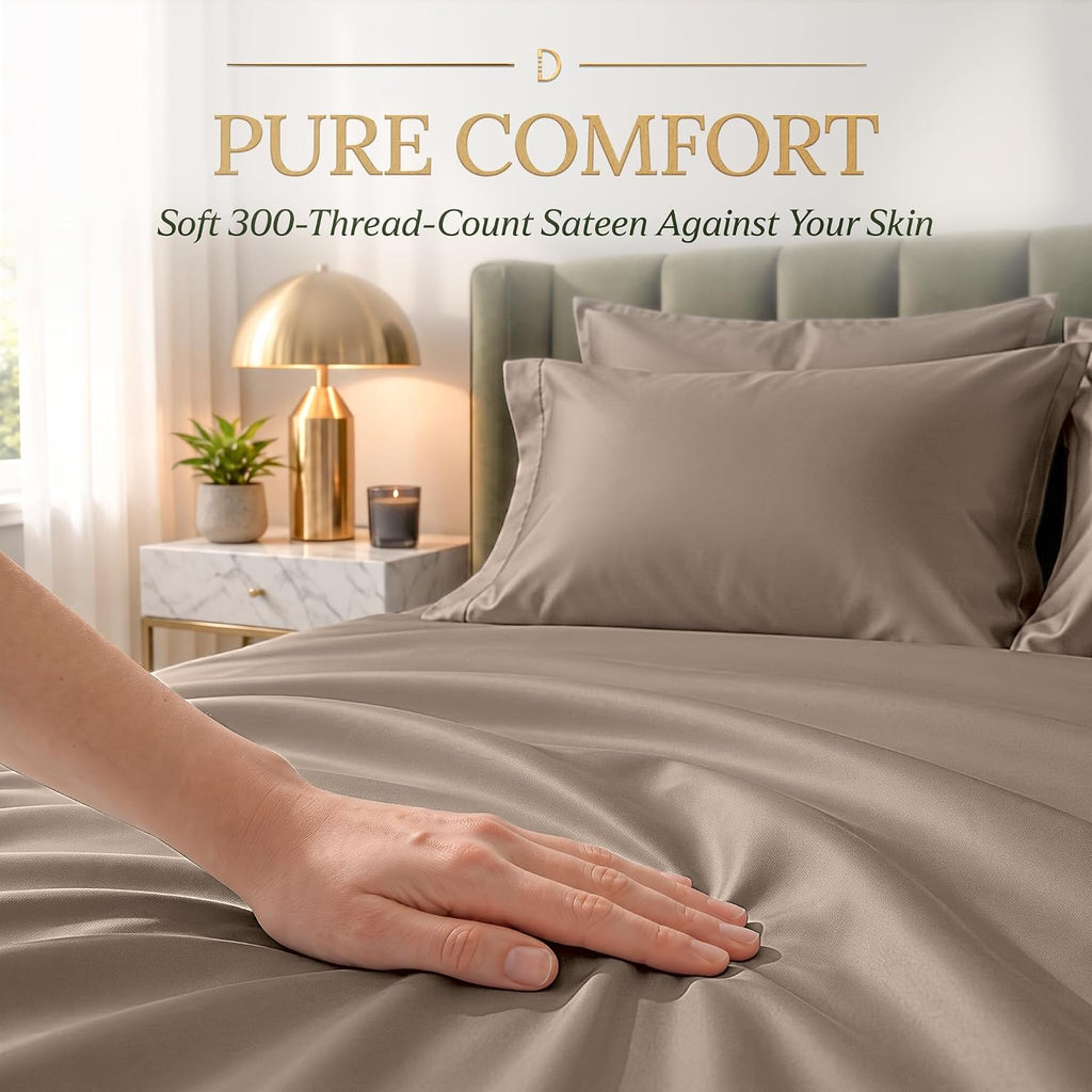 DECOLURE 100% Viscose Derived from Bamboo Sheets Queen Size | 6 Pc Bed Set