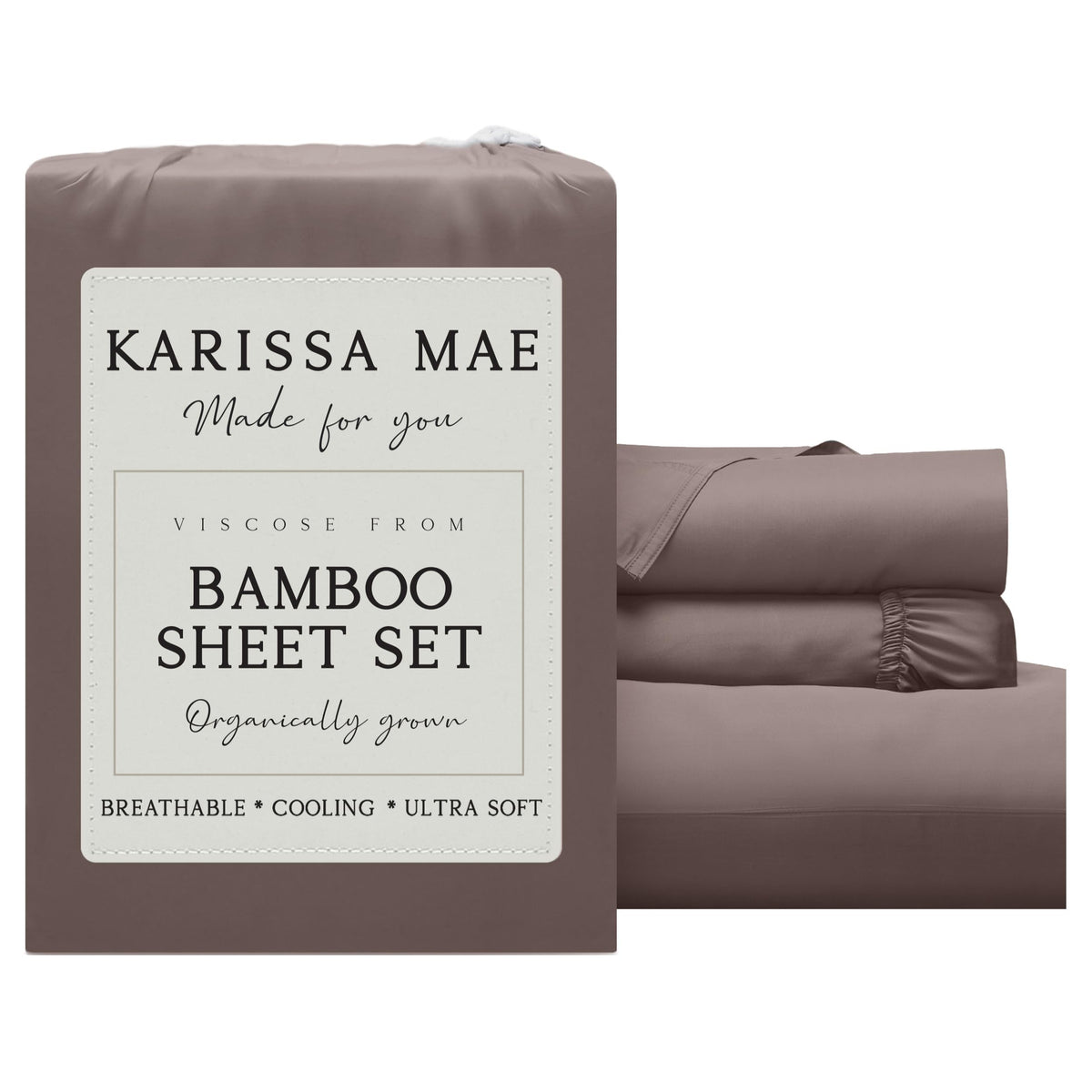 KARISSA MAE 7 Piece Luxury Bamboo Viscose Split King Sheets, FSC Certified