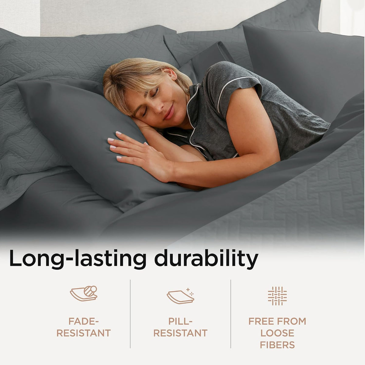 Threadmill 600 Thread Count Cotton Queen Sheet Set, Sateen, Dark Grey