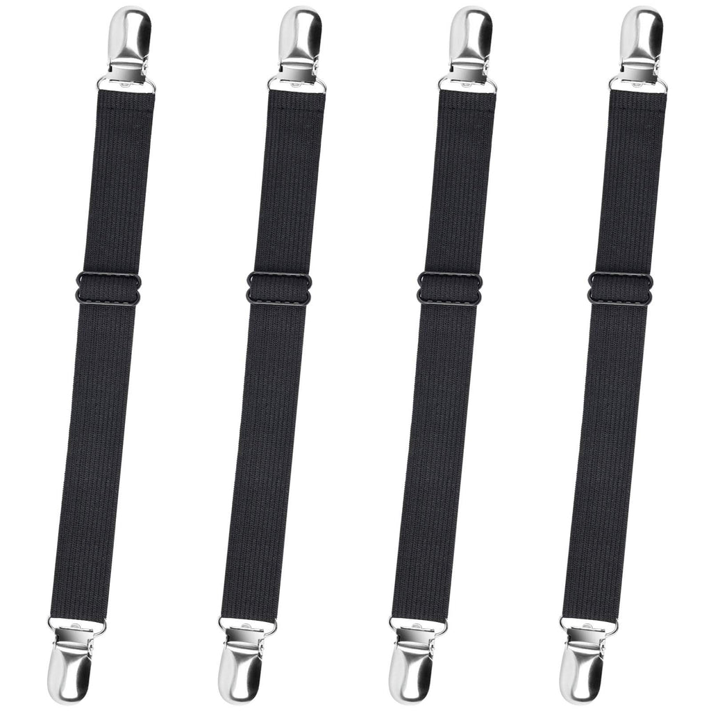 Sopito Sheet Straps, Adjustable Elastic Bed Sheet Holder, 4pcs White