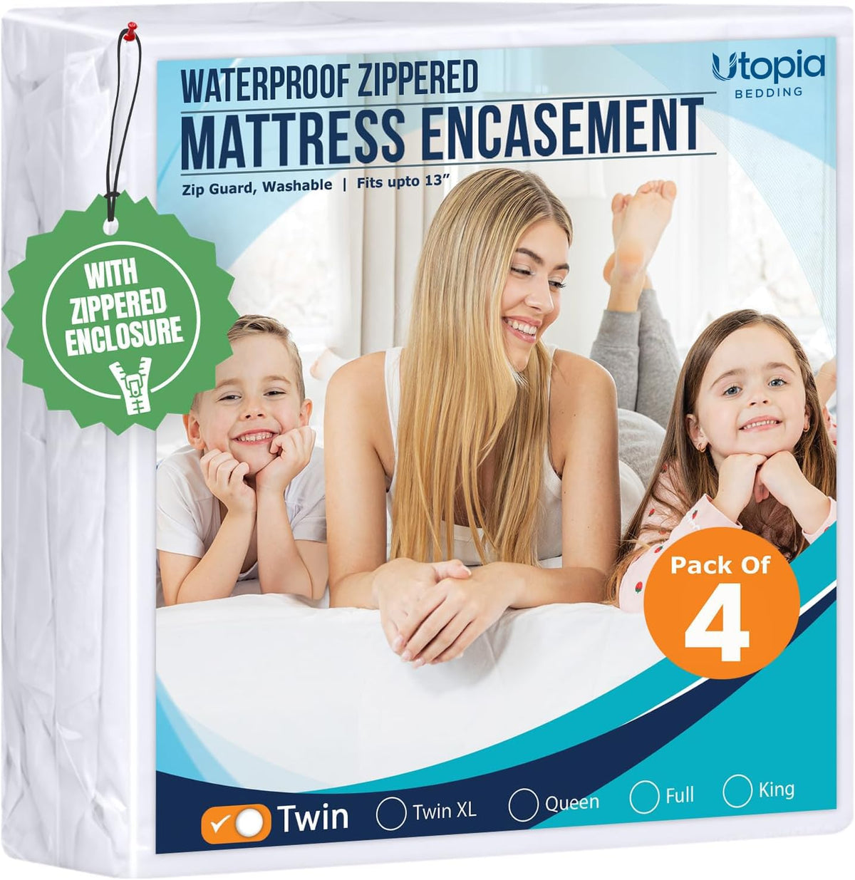 Utopia Bedding King Size Mattress Protector Zippered, 100% Waterproof