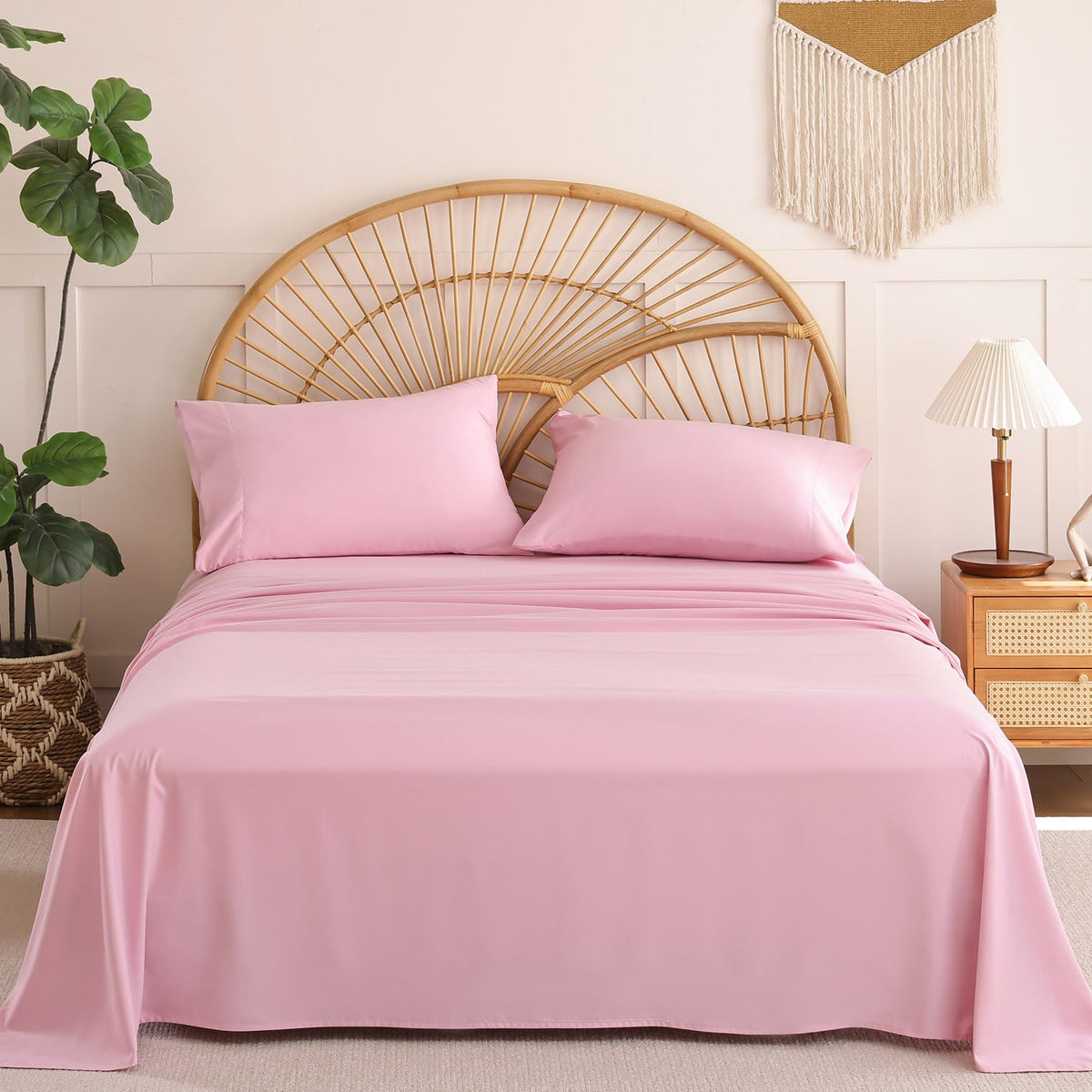 Full Size Sheet Sets, 4 Piece 15" Deep Pocket Full Sheet Set - White