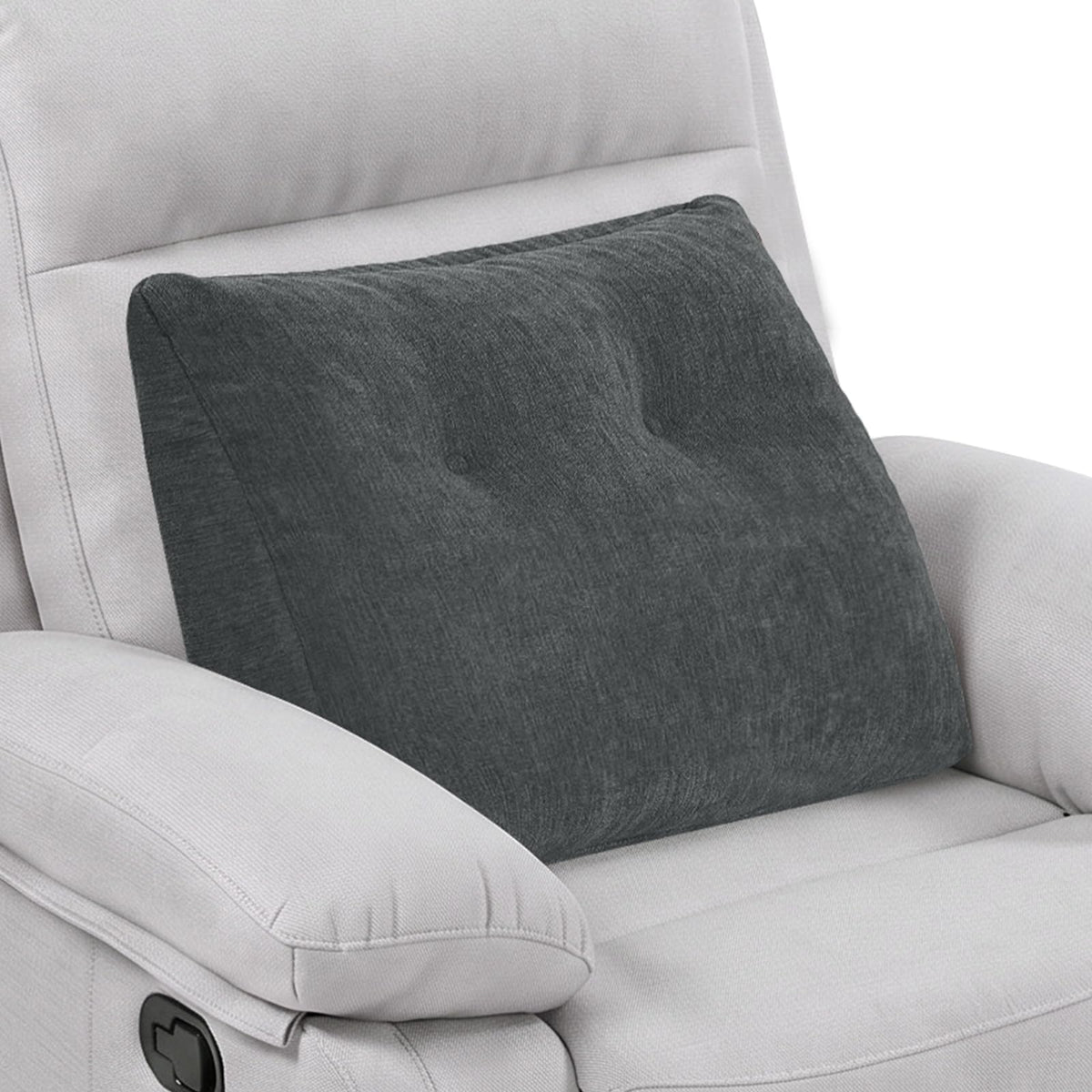 Lumbar Support Pillow for Recliner Chair with Headrest, Dual-Layer Large Back Pillow for Deep Couch & Sofa, Memory Foam Lower Back Support Cushion Set for Sciatica Relief Dark Grey