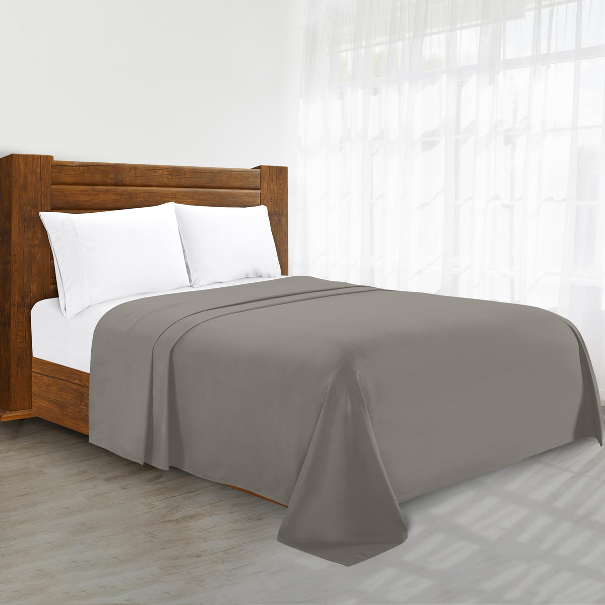Luxury Flat Sheet on Amazon Elegant Comfort Wrinkle-Free 1500 Premier Hotel Quality 1-Piece Flat Sheet, King Size, Cream
