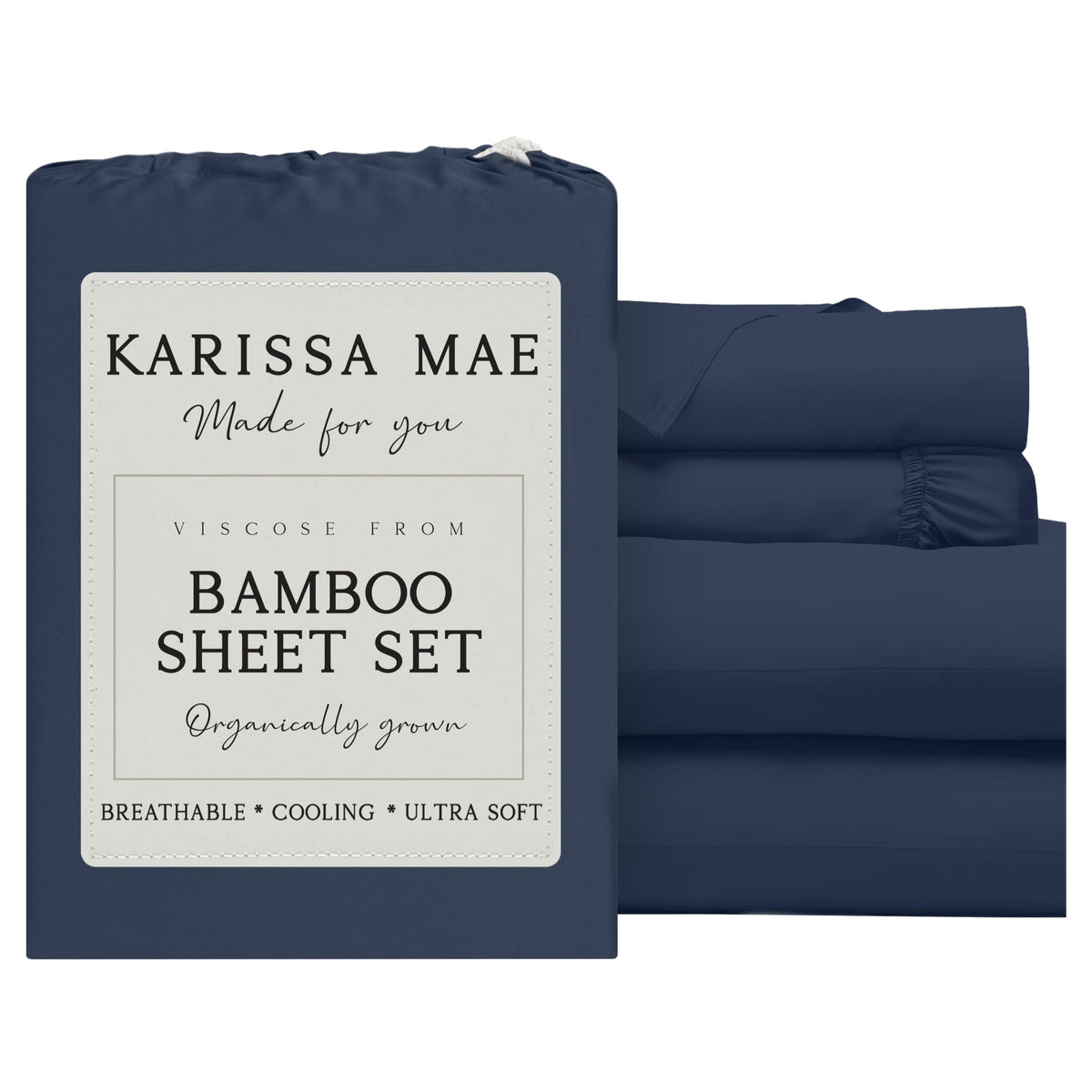 KARISSA MAE 7 Piece Luxury Bamboo Viscose Split King Sheets, FSC Certified