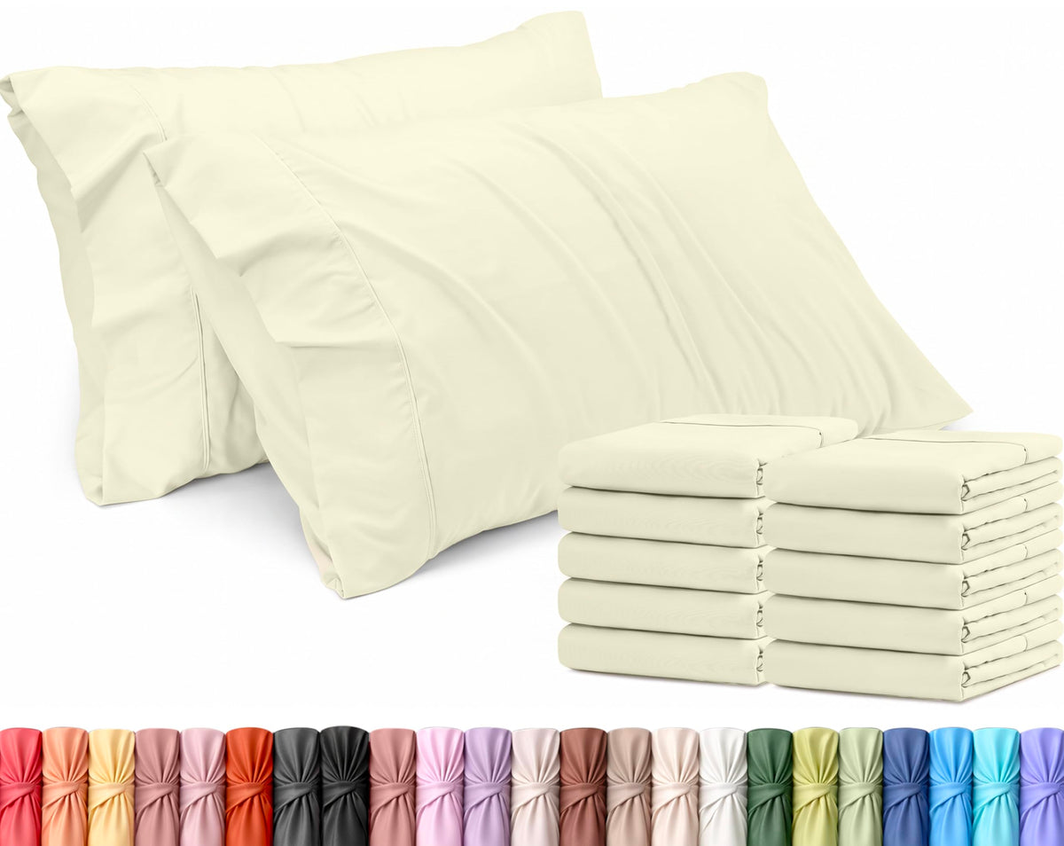 Pillow Covers Queen Size Set of 4, Soft and Comfy Pillow Cases, White