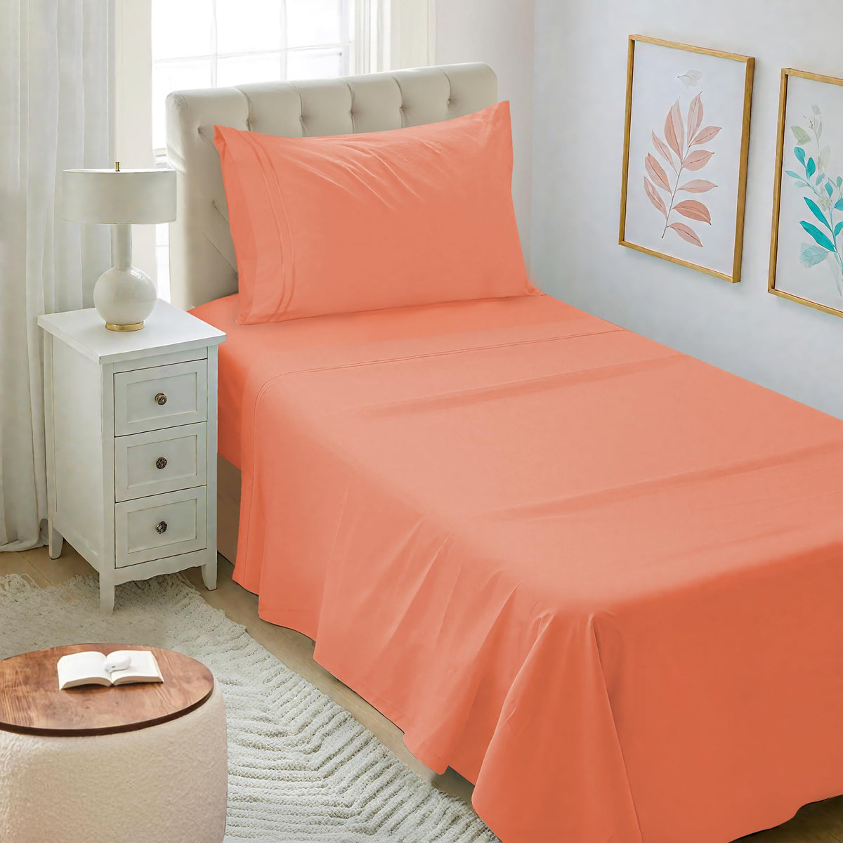 Mejoroom Queen Size Sheet Set - Hotel Luxury 1800 Bedding Sheets & Pillowcases - Deep Pocket Fitted Sheet, Soft, Breathable, Wrinkle & Fade Resistant - 4 Piece (Queen, Blush Pink)