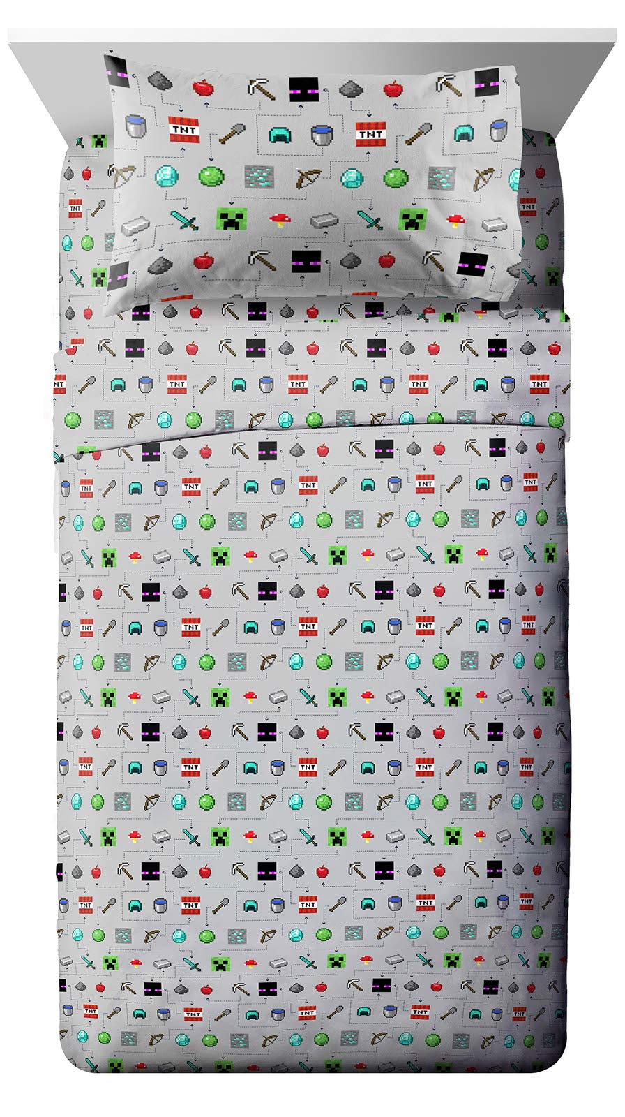 Jay Franco Kids Sheet Set with Fitted, Flat Sheets & Pillow Cover - Ultra-Soft Bedding with Pillowcase for Room Decor, White - Bluey, 3 Piece Toddler