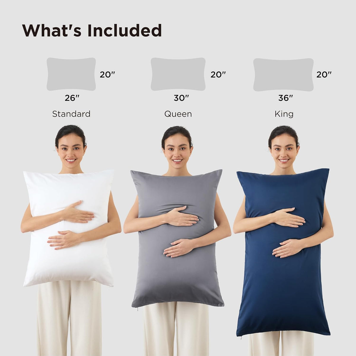 Bedsure Zipper Pillow Cases Queen Size from Rayon Derived from Bamboo