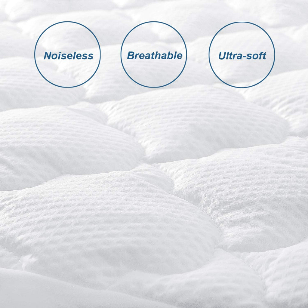 Queen Mattress Pad Thick Quilted Mattress Topper, Air Mattress Cover, Super Soft Breathable and Noiseless Down Alternative Fiber Extra Thick Mattress Pad with Deep Pocket Fits up to 23 Inch Mattress