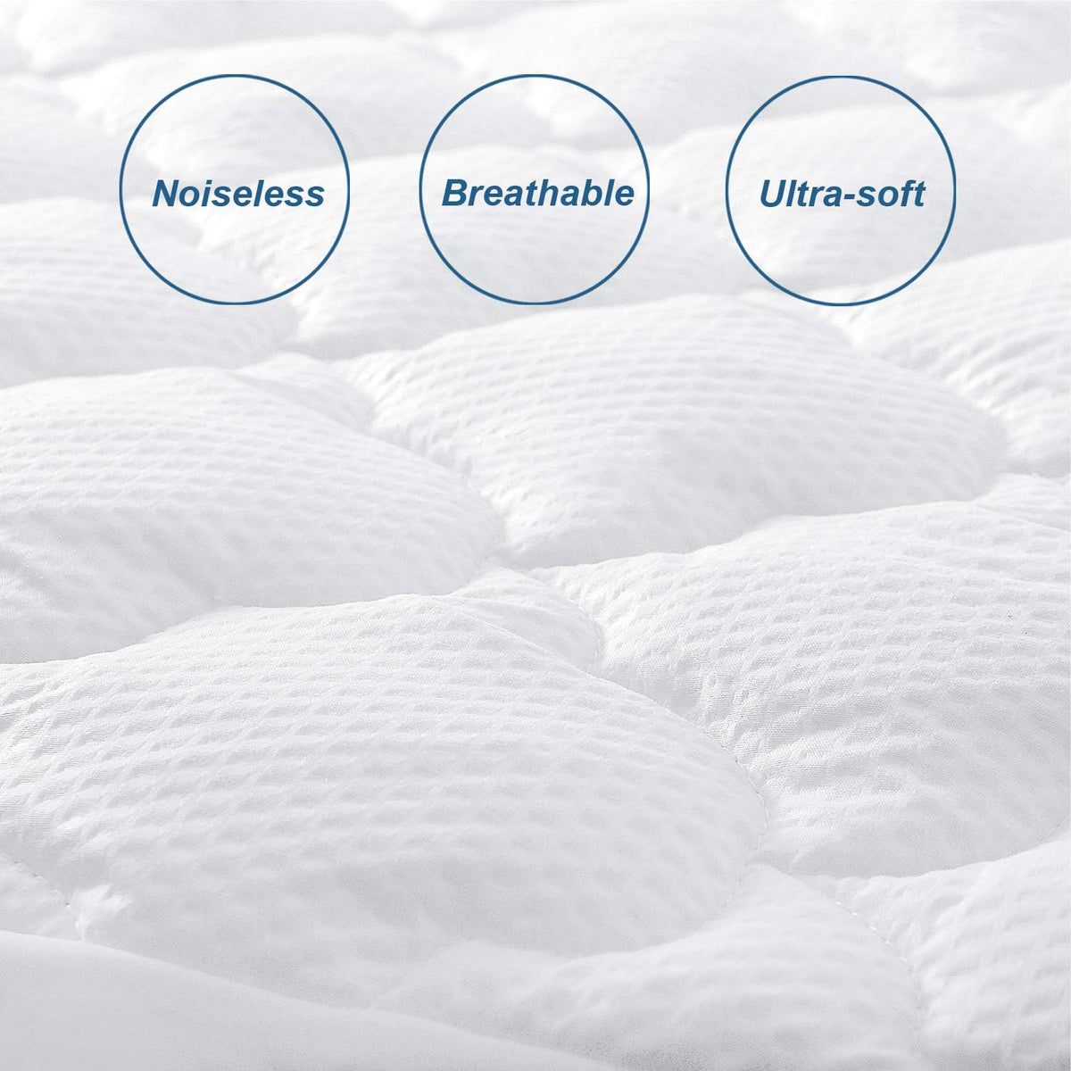 Queen Mattress Pad Thick Quilted Mattress Topper, Air Mattress Cover, Super Soft Breathable and Noiseless Down Alternative Fiber Extra Thick Mattress Pad with Deep Pocket Fits up to 23 Inch Mattress