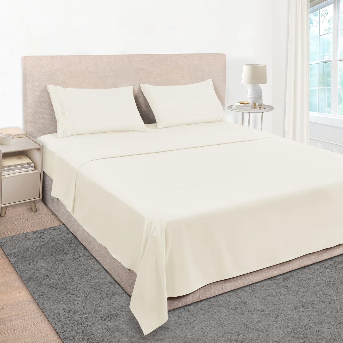 Mejoroom Queen Size Sheet Set - Hotel Luxury 1800 Bedding Sheets & Pillowcases - Deep Pocket Fitted Sheet, Soft, Breathable, Wrinkle & Fade Resistant - 4 Piece (Queen, Blush Pink)