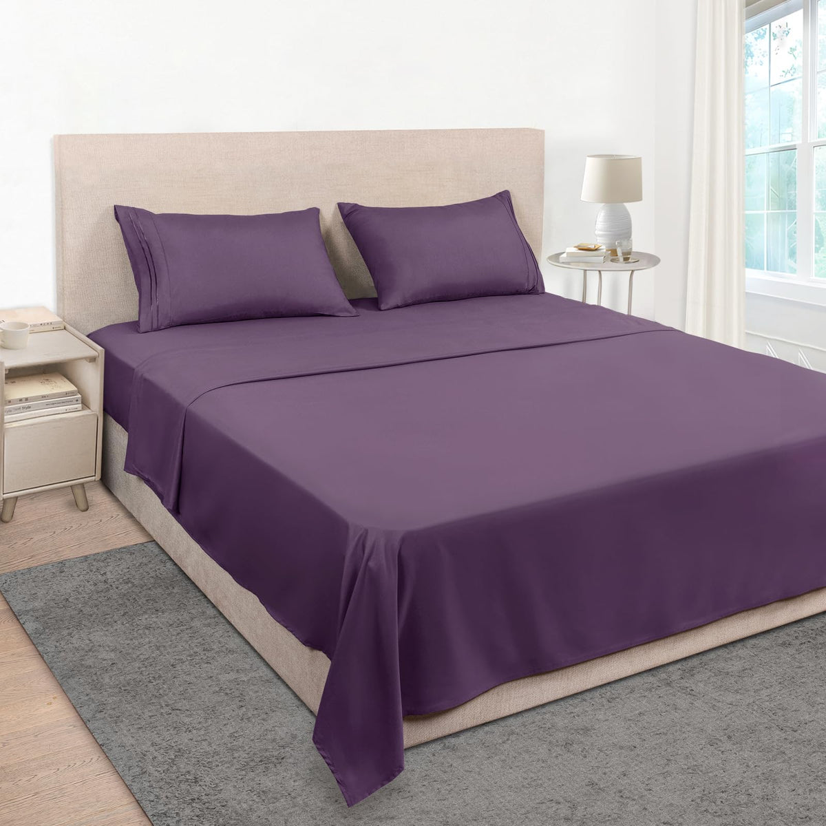 Mejoroom Queen Size Sheet Set - Hotel Luxury 1800 Bedding Sheets & Pillowcases - Deep Pocket Fitted Sheet, Soft, Breathable, Wrinkle & Fade Resistant - 4 Piece (Queen, Blush Pink)