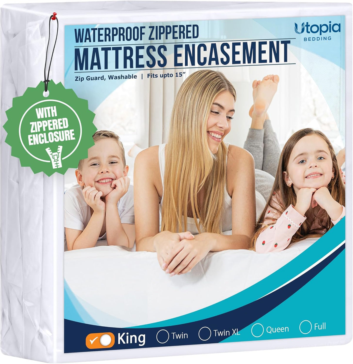 Utopia Bedding King Size Mattress Protector Zippered, 100% Waterproof