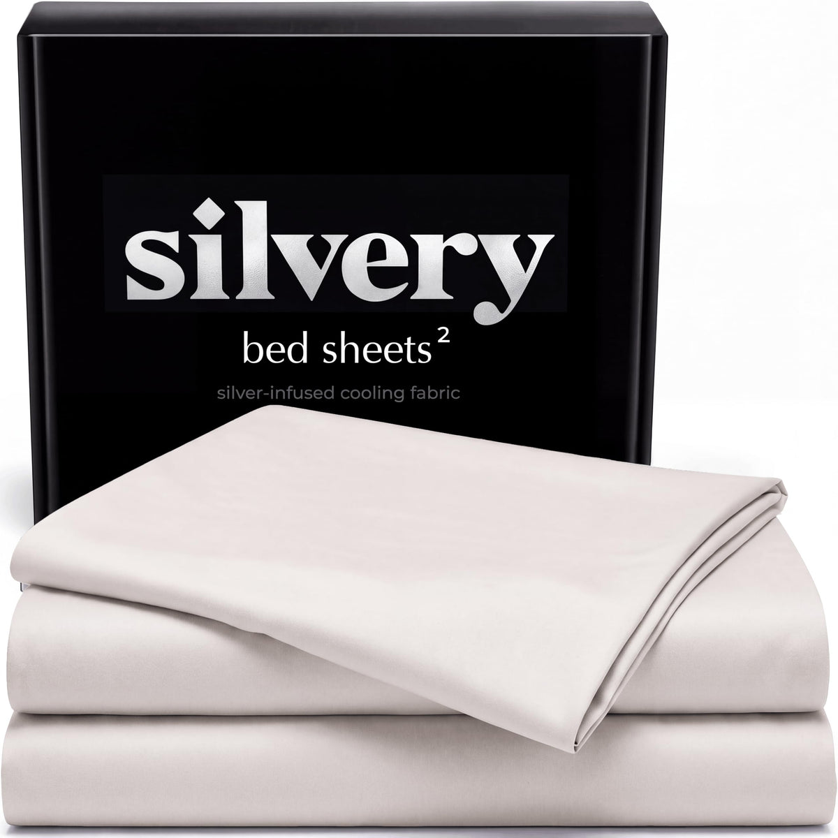 Silvery Silver Infused Ice Blue Bed Sheets Set - Award-Winning Self-Cooling Fabric with Self-Cleaning Silvery Technology that Stays Fresh 3X Longer for Hygienic Sleep
