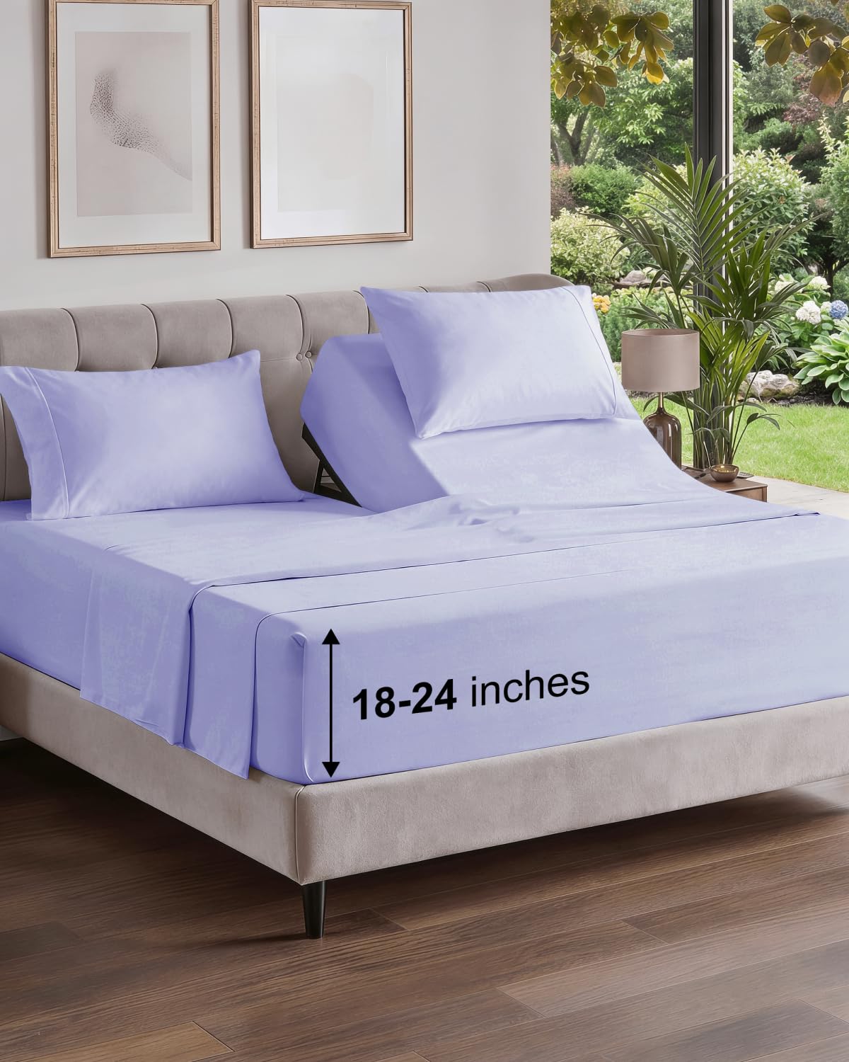Extra Deep Queen Sheet Set - 4 Piece Breathable Cooling Sheets - Dark Grey