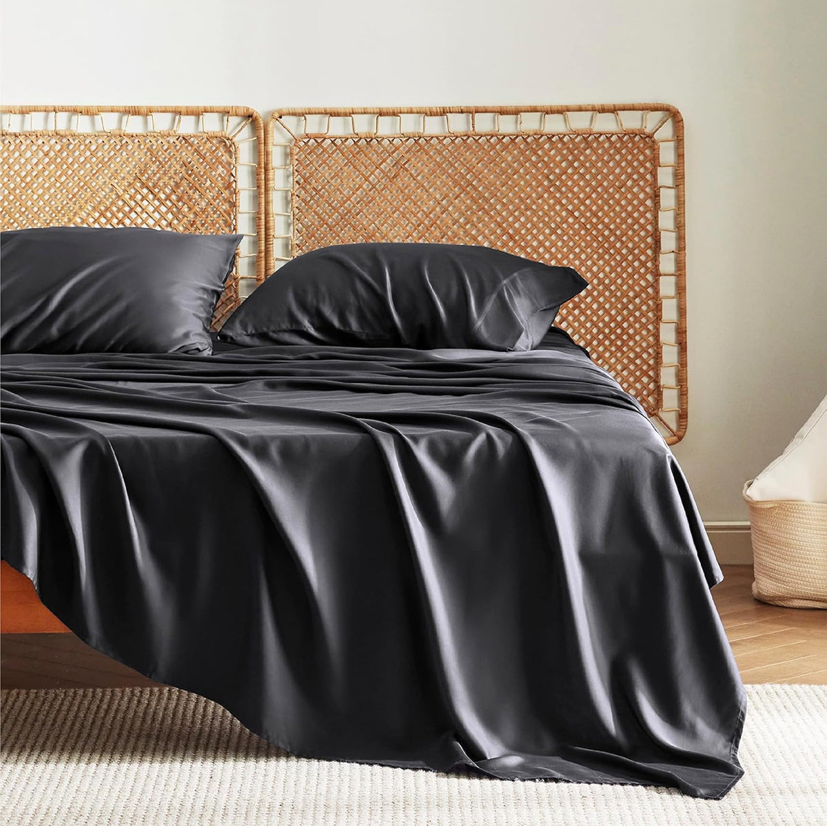 Bedsure PureWoven 100% Rayon Derived from Bamboo, Queen Sheets, 4 Pieces