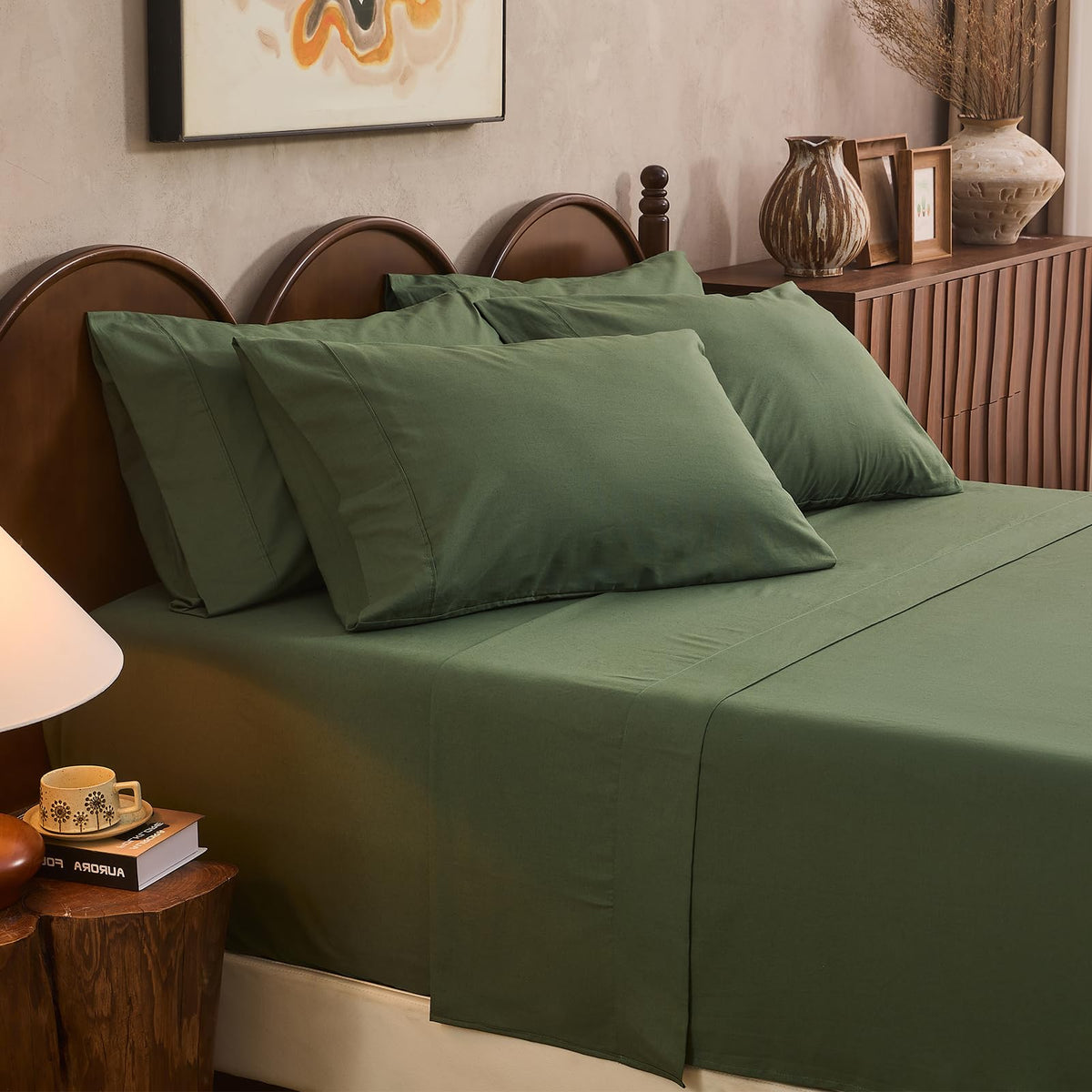100% Linen Sheets Queen Size,Breathable & Durable 4-Piece Bed Flax Sheet Set,Soft All-Season Bedding for Hot Sleepers 16" Deep Pocket Oeko-TEX Certified,（Queen, Linen）