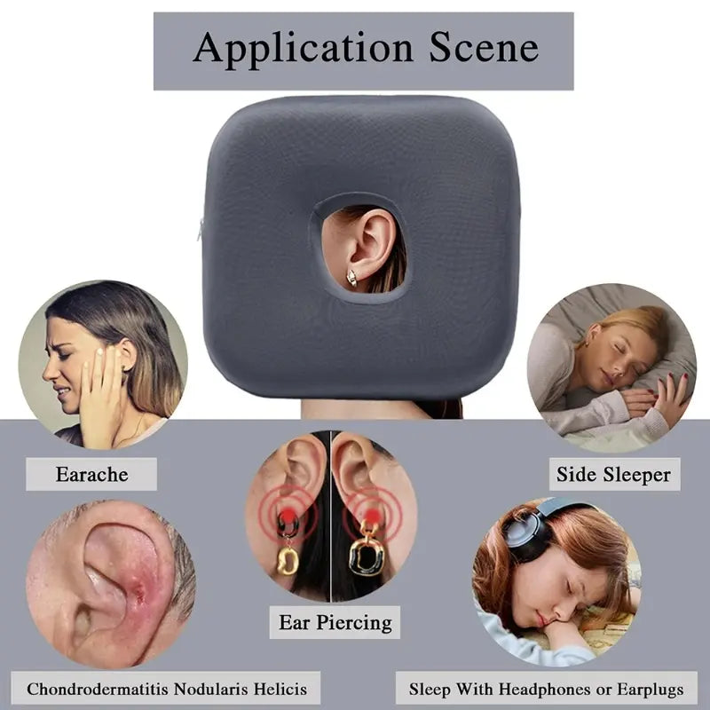 Ear Piercing Pillow for Side Sleepers---CNH and Ear Pain Ear Inflammation，with an Ear Hole Sleeping Pillow, Ear Guard Pillow, Sleeping Gear