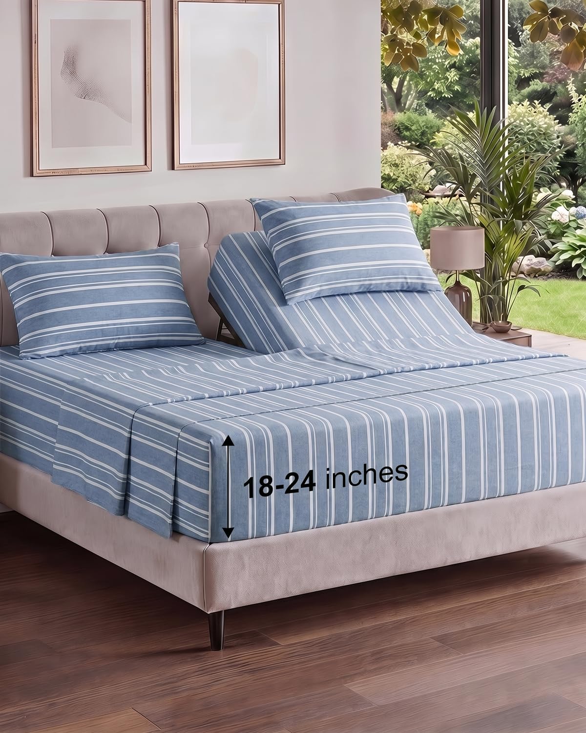 Extra Deep Queen Sheet Set - 4 Piece Breathable Cooling Sheets - Dark Grey