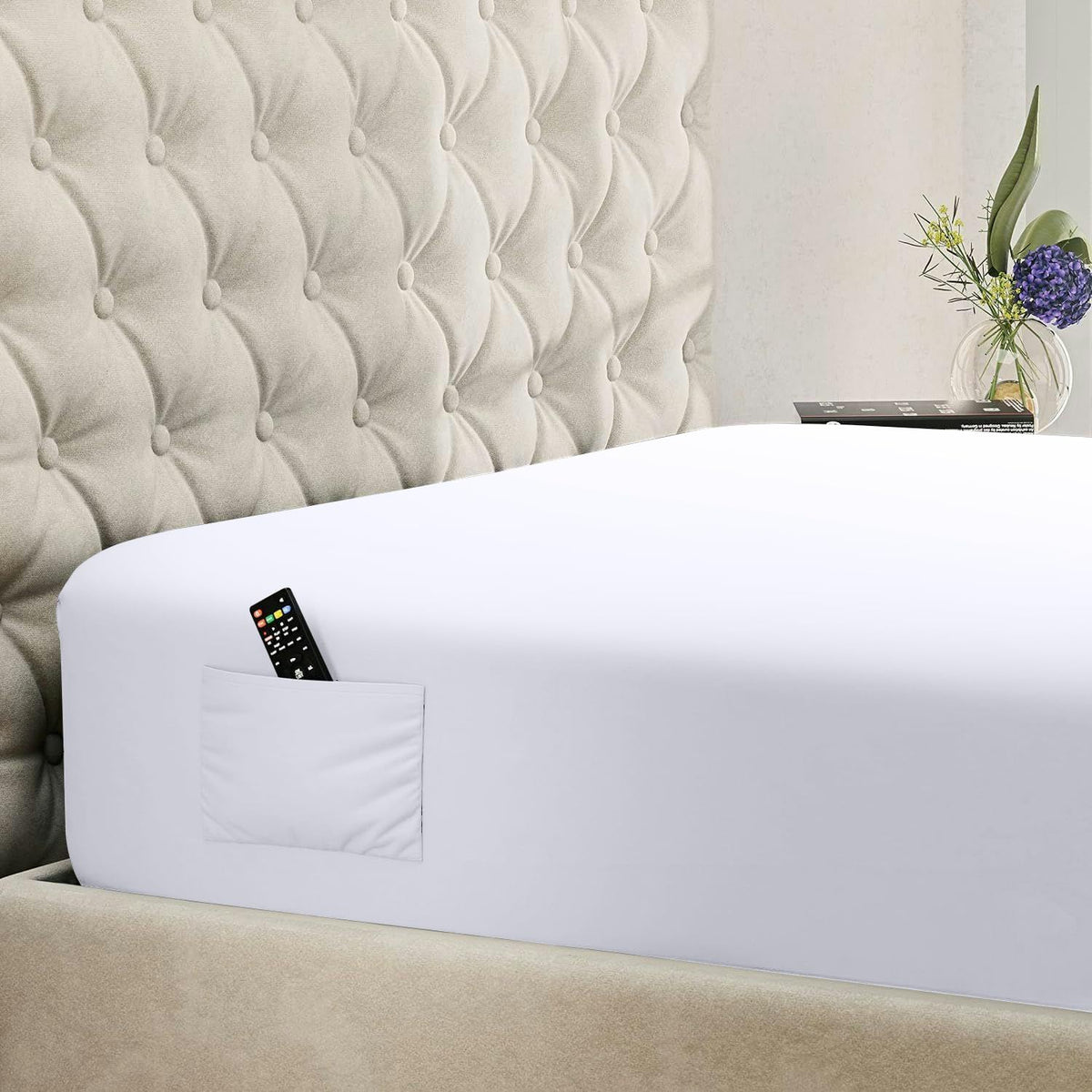 DREAMCARE King Fitted Sheet Only - Extra Deep Pocket Fitted Sheet - Fits up to 21 inch Mattress - Deep Pocket King Sheets - Hotel Luxury - Oeko-Tex Certified Sheets - (Grey)