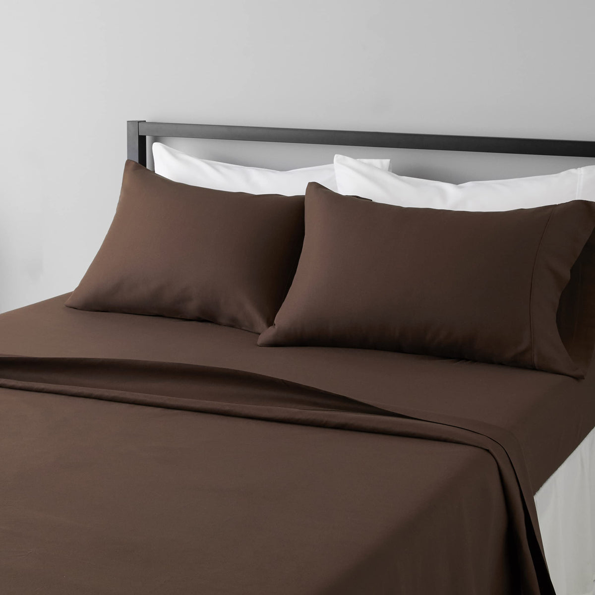 Amazon Basics Lightweight Super Soft Easy Care Wrinkle-Free Breathable Brushed Microfiber 3-Piece Bed Sheet Set with 14-Inch Deep Pockets, Twin, Dark Gray, Solid