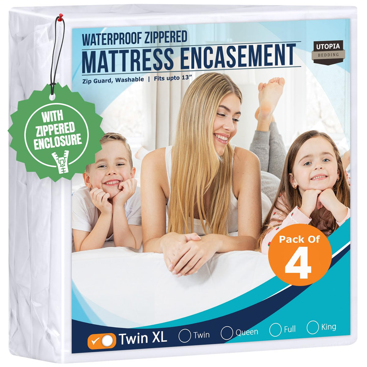 Utopia Bedding King Size Mattress Protector Zippered, 100% Waterproof