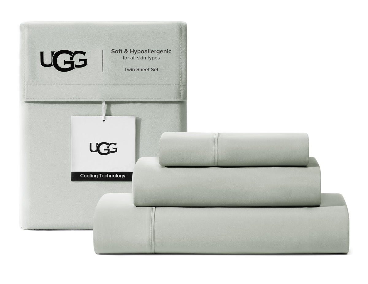 UGG Hedi King Size Sheets Set, Luxury Cooling Sheets, 4-Piece, Grey