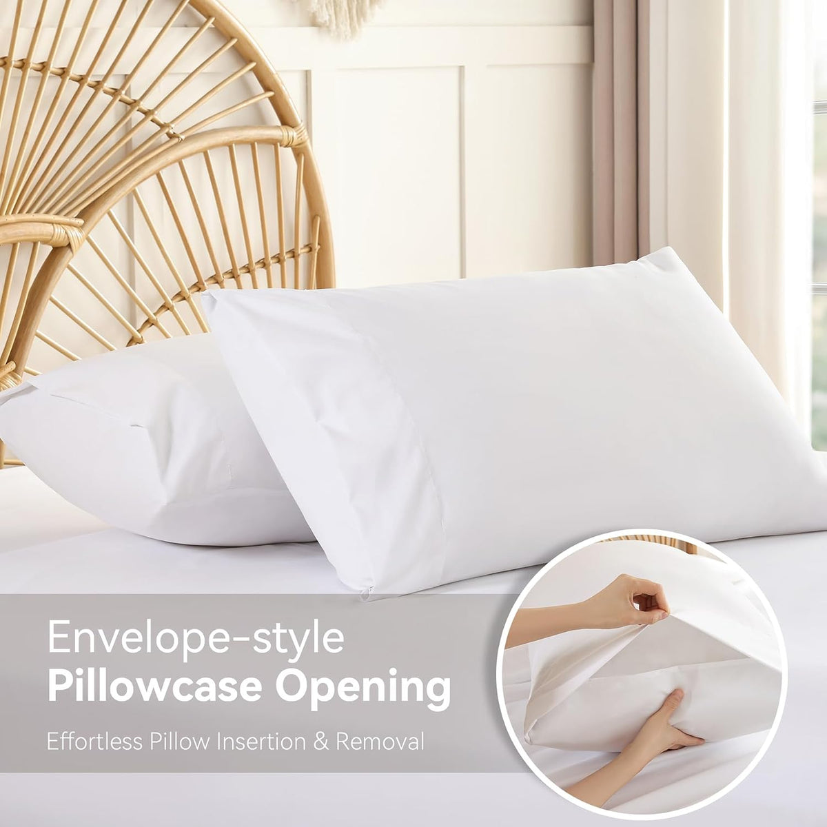 Full Size Sheet Sets, 4 Piece 15" Deep Pocket Full Sheet Set - White