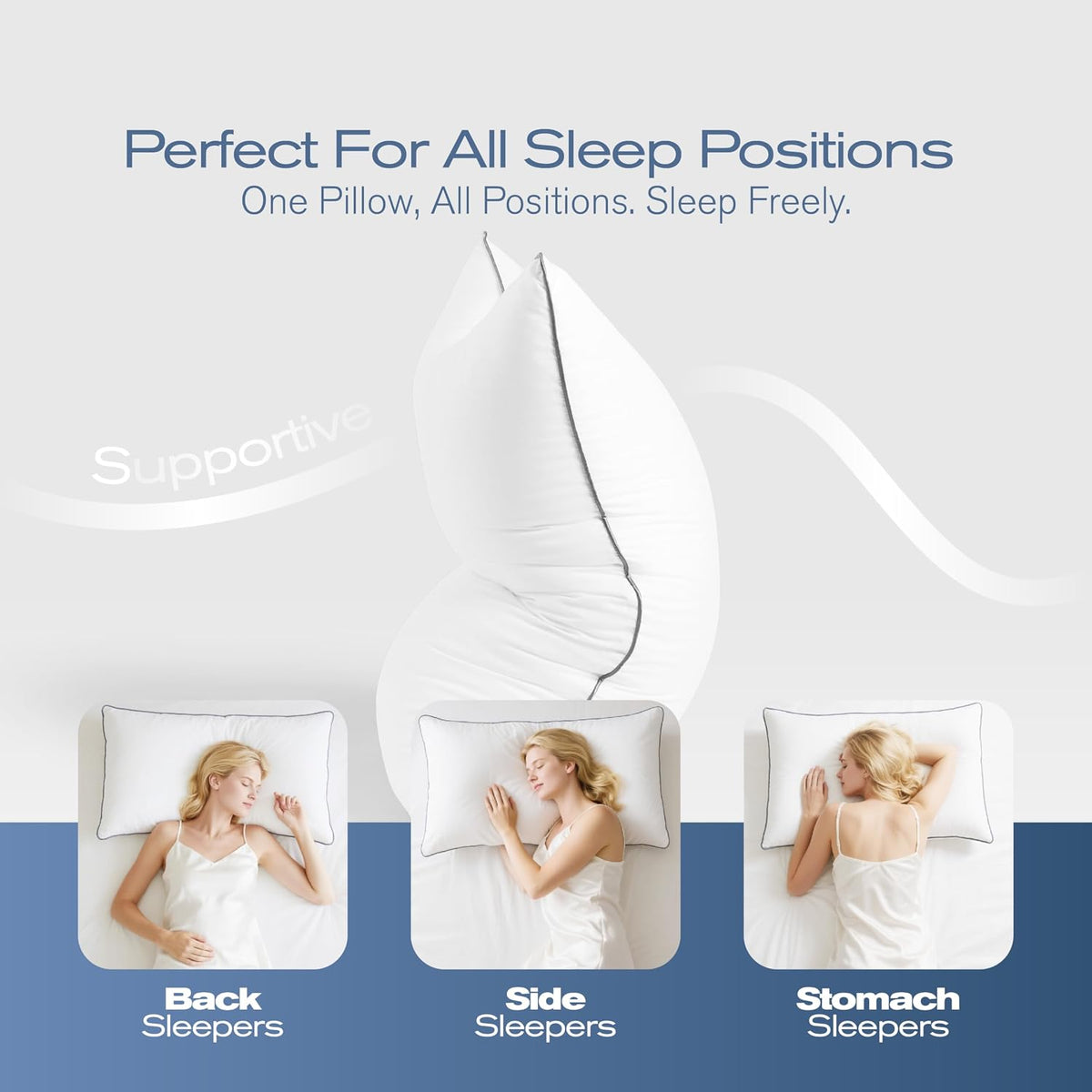 Pillows Standard Size Set of 4, Ultra Thick Down Alternative Bed Pillows,Cooling Hotel Quality Standard Pillow for Back, Stomach or Side Sleepers, Machine Washable(White,4 Pack)