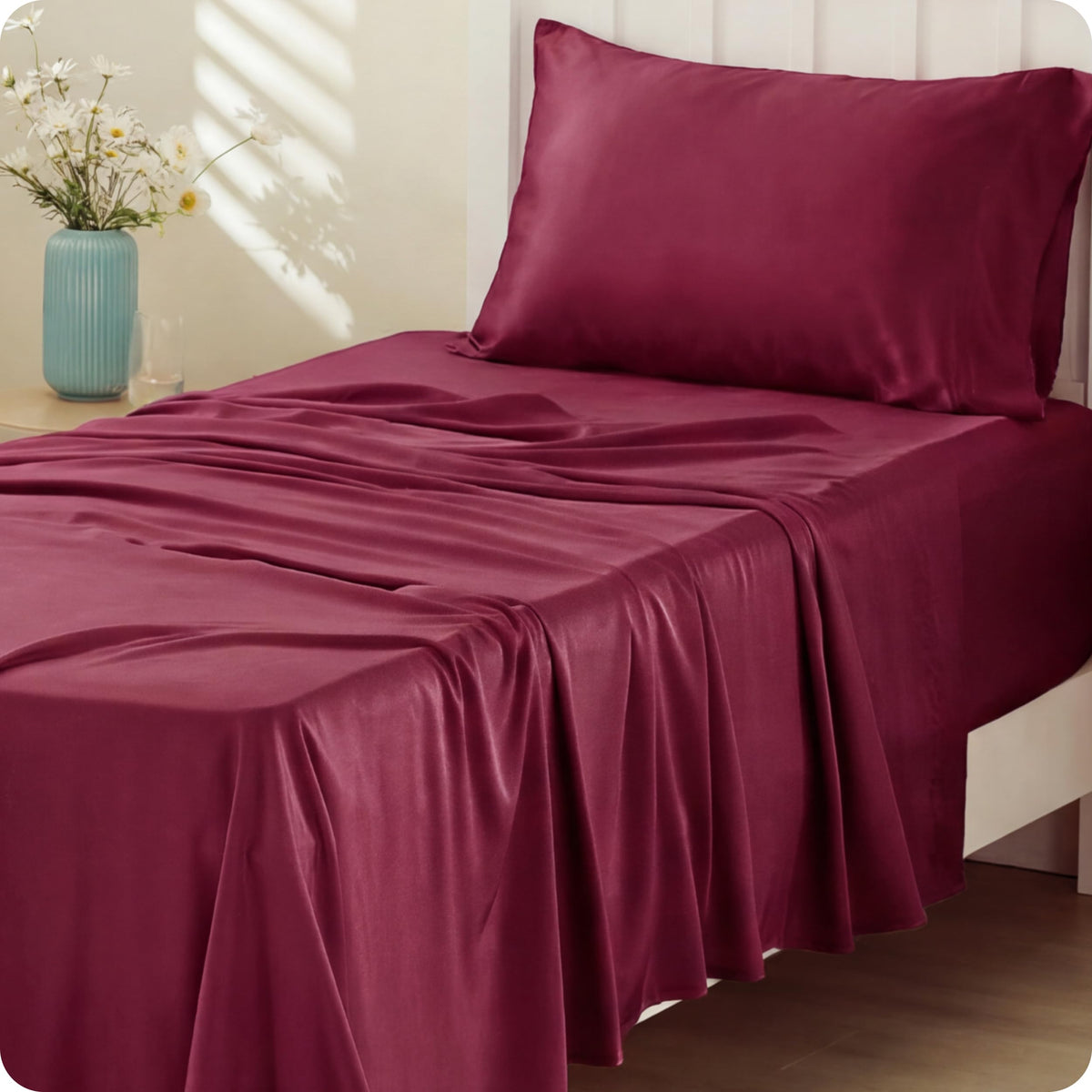 Bedsure PureWoven 100% Rayon Derived from Bamboo, Queen Sheets, 4 Pieces