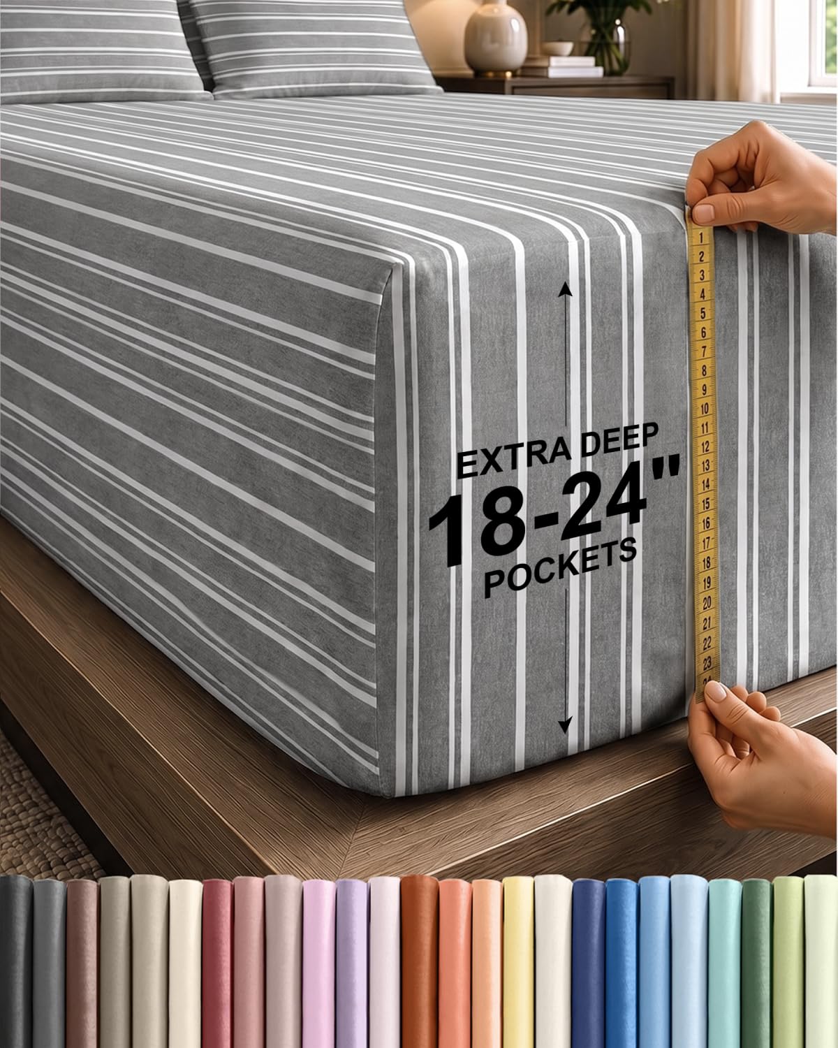 CGK Extra Deep Queen Single Fitted Sheet Only - Brown