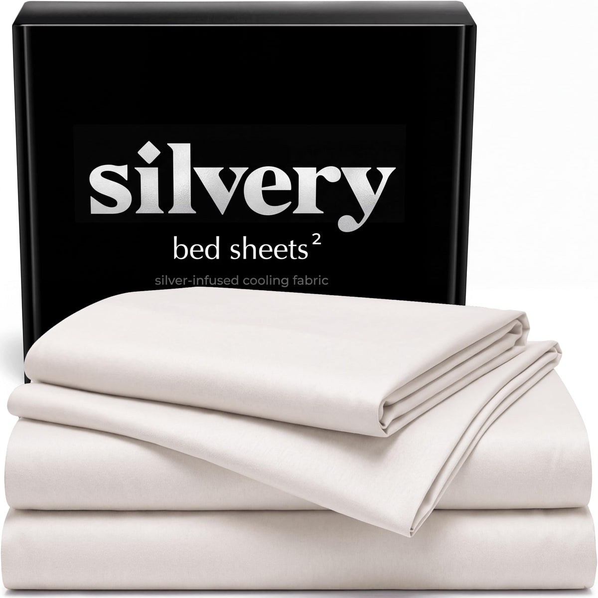 Silvery Silver Infused Ice Blue Bed Sheets Set - Award-Winning Self-Cooling Fabric with Self-Cleaning Silvery Technology that Stays Fresh 3X Longer for Hygienic Sleep